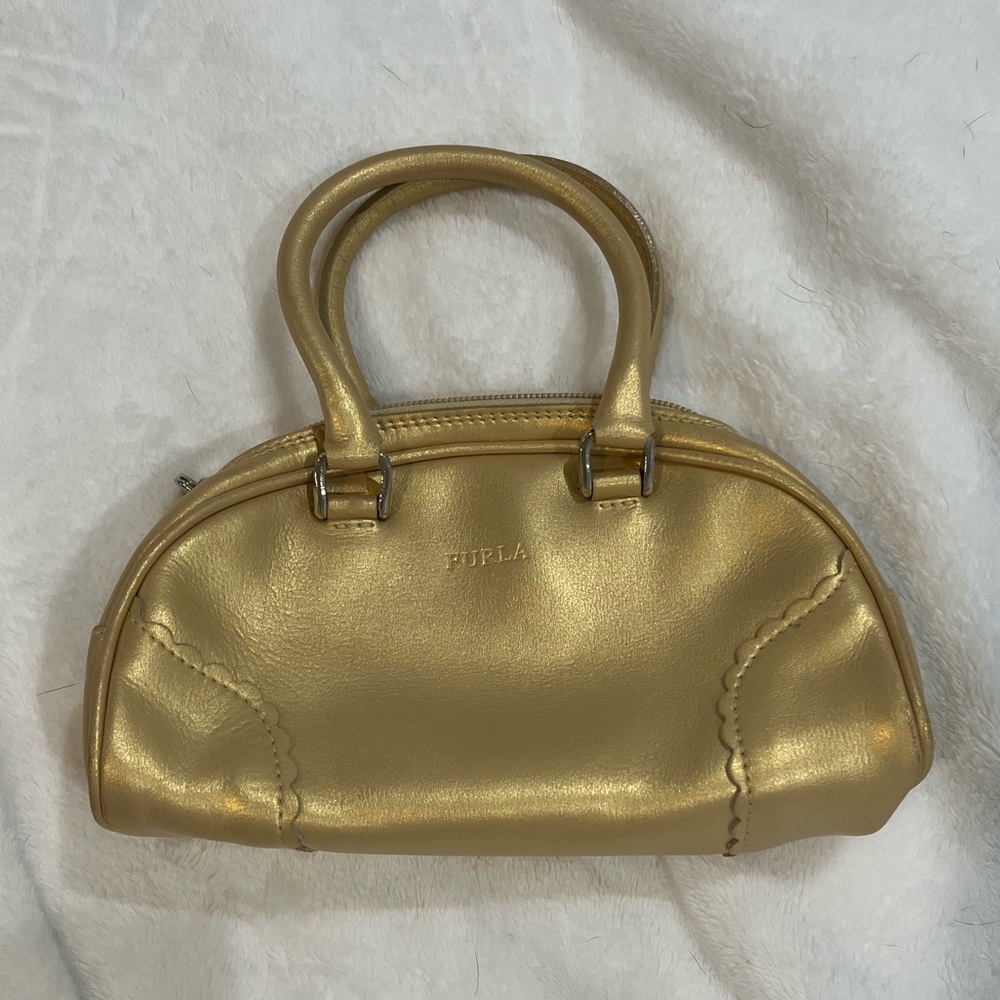 Vintage Gold Furla Small Handbag
